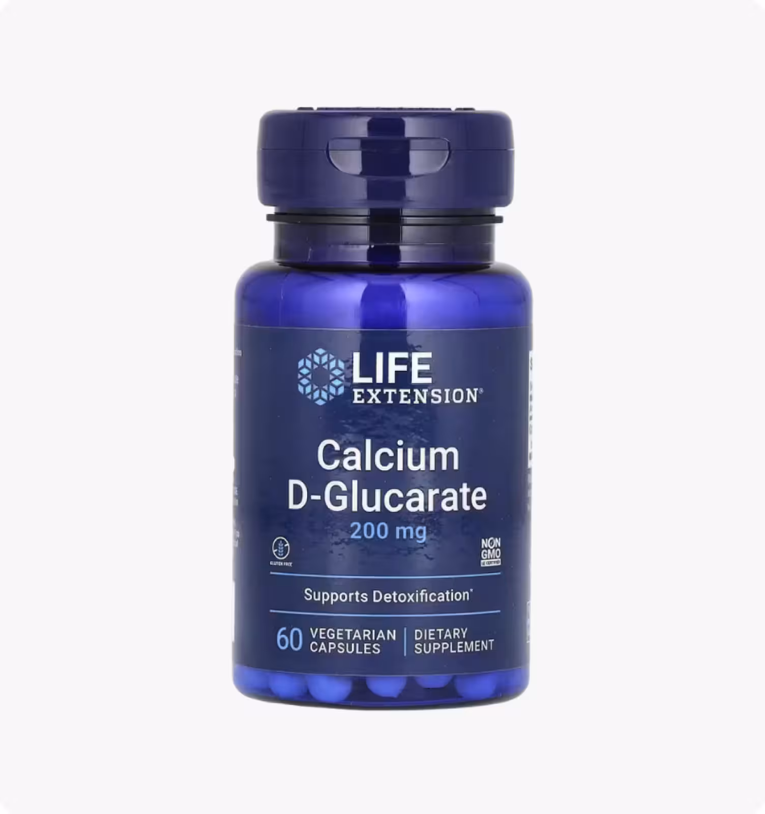 Life Extension, D-глюкарат кальция, 200 мг, 60 растительных капсул