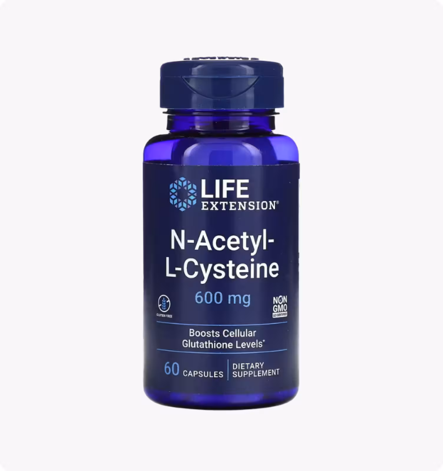 Life Extension, N-ацетил-L-цистеин, 600 мг, 60 капсул