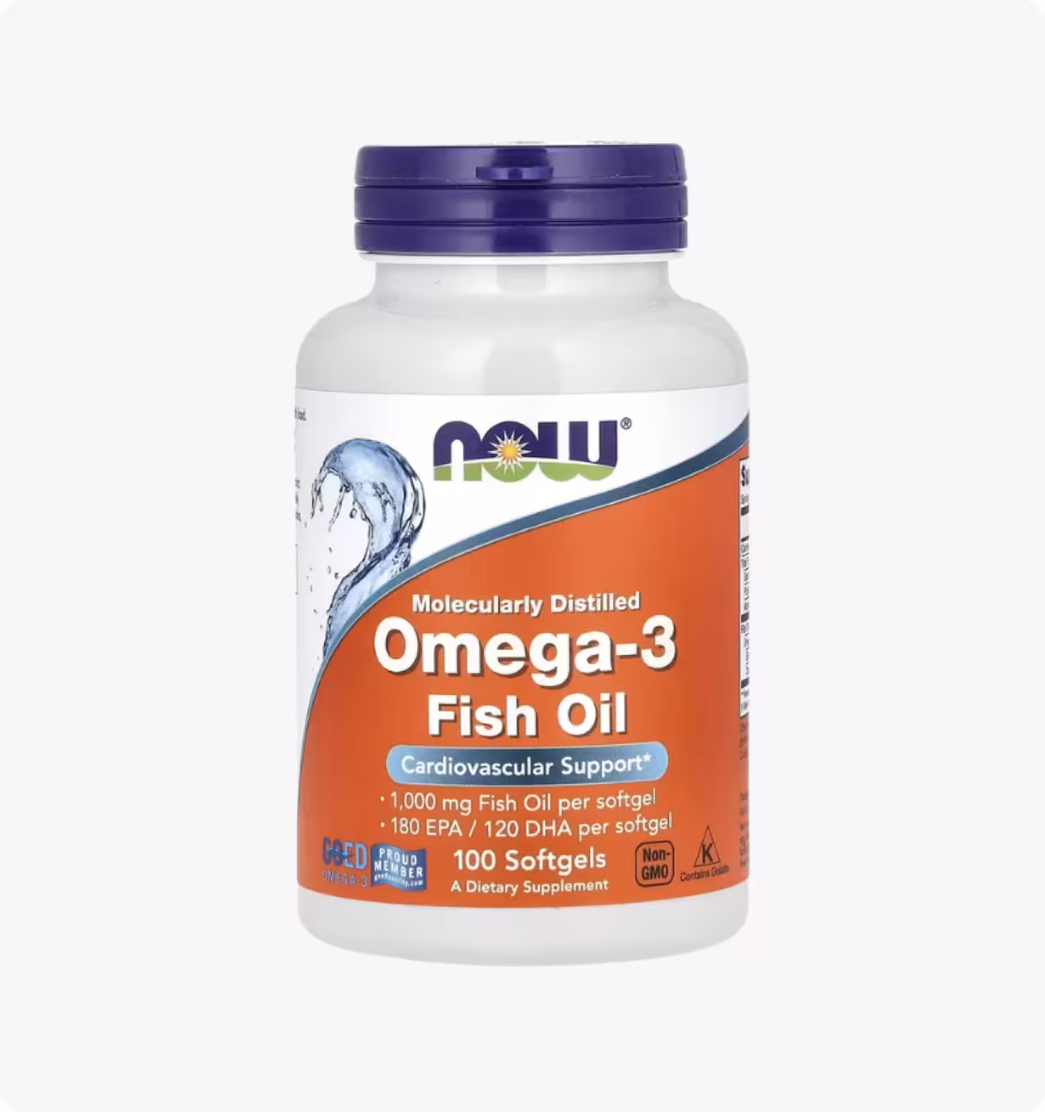 NOW Foods, жирные кислоты омега-3, 180 ЭПК / 120 ДГК, 100 капсул