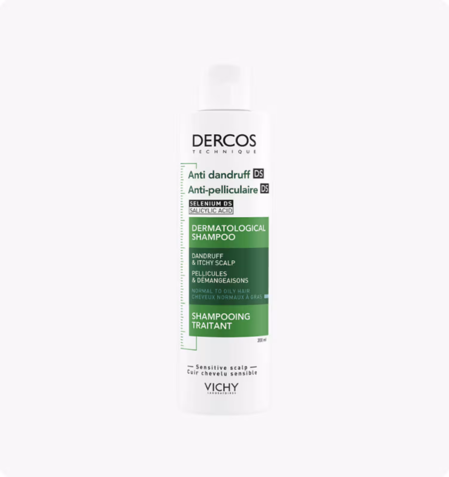 Vichy, DERCOS, Шампунь-уход от перхоти для чувствительной кожи головы, 200 мл