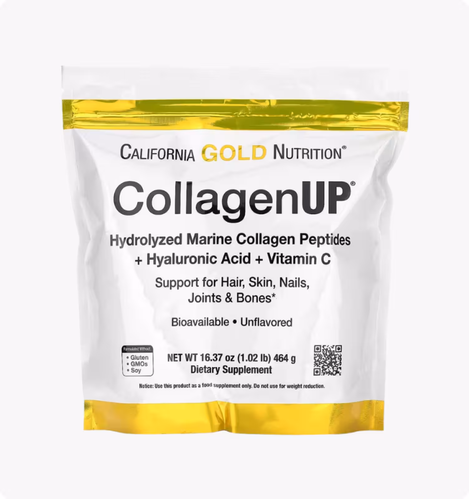 California Gold Nutrition, CollagenUP,морской коллаген,гиалуроновая кислота,витамин C,464г