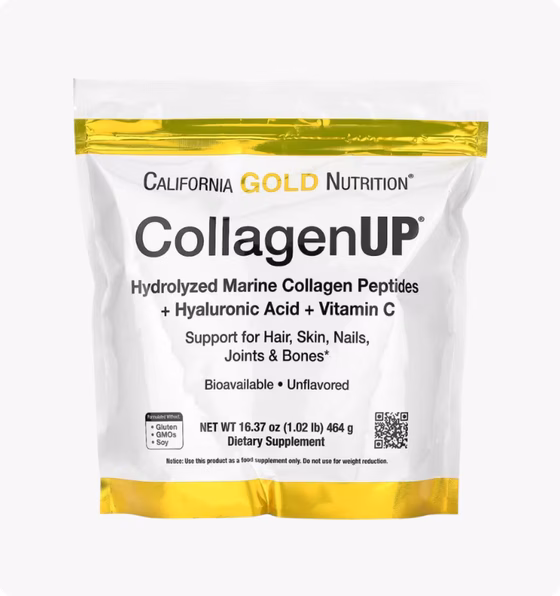 California Gold Nutrition, CollagenUP,морской коллаген,гиалуроновая кислота,витамин C,464г