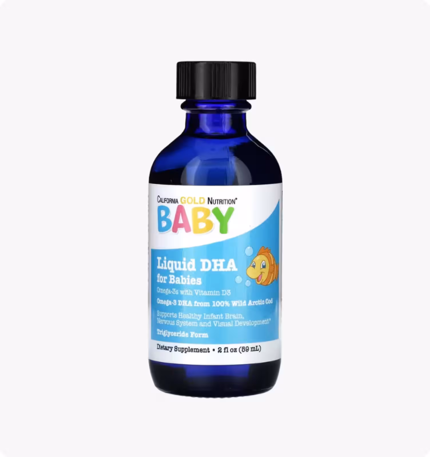 California Gold Nutrition, ДГК для детей, омега-3 с витамином D3, 1050 мг, 59 мл