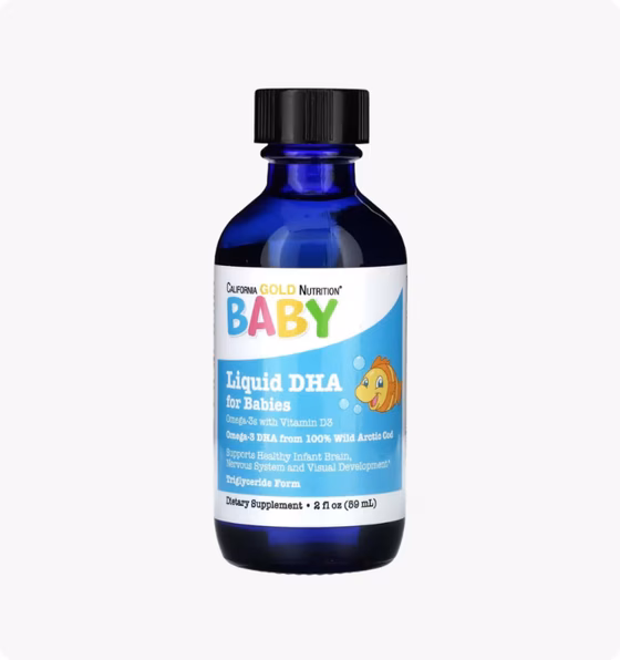 California Gold Nutrition, ДГК для детей, омега-3 с витамином D3, 1050 мг, 59 мл