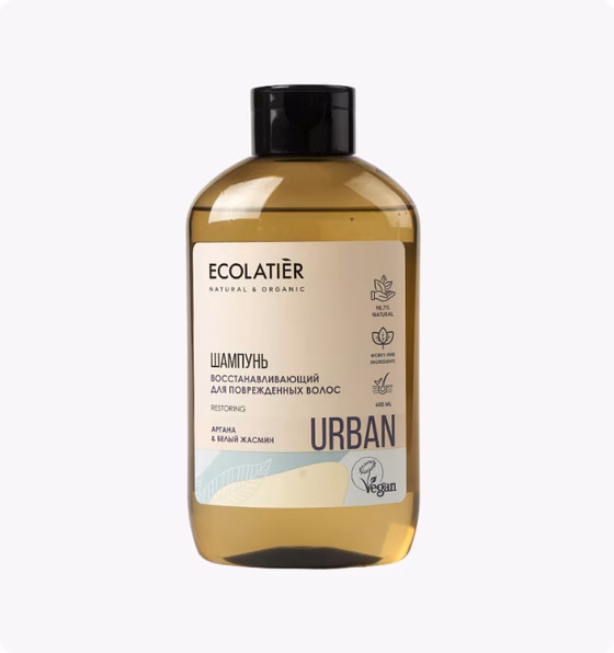 Ecolatier URBAN Восстанавливающий шампунь для поврежденных волос Аргана и Белый жасмин 600мл