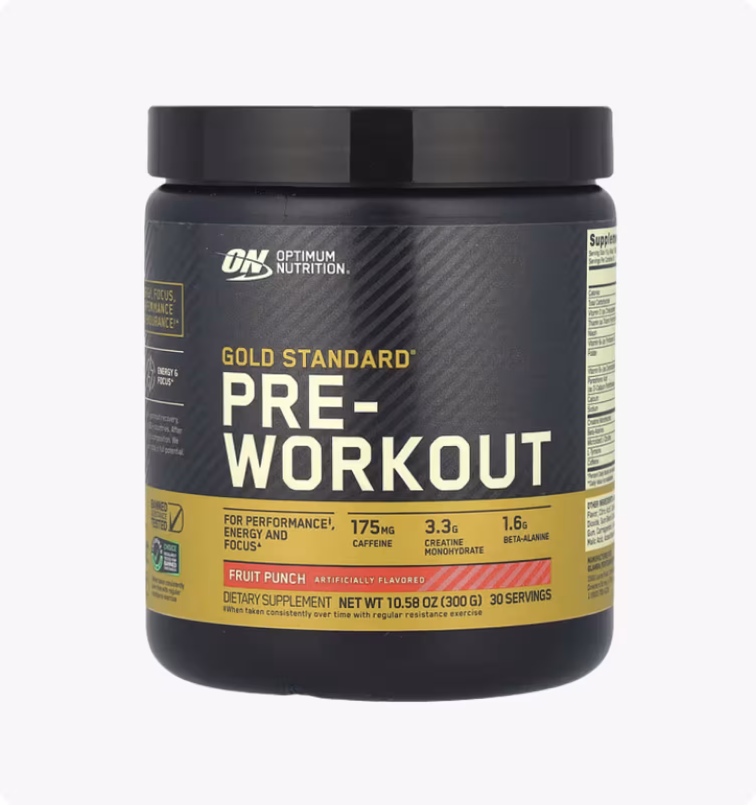 Optimum Nutrition, Gold Standard, предтренировочный комплекс, фруктовый пунш, 300 г (10,58 унции)