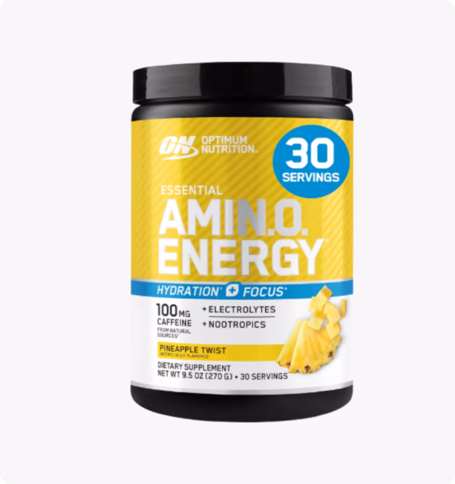 Optimum Nutrition, Эссенциальная аминокислотная энергия+электролиты,кофеин "Ананас", 270г