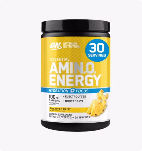 Optimum Nutrition, Эссенциальная аминокислотная энергия+электролиты,кофеин "Ананас", 270г
