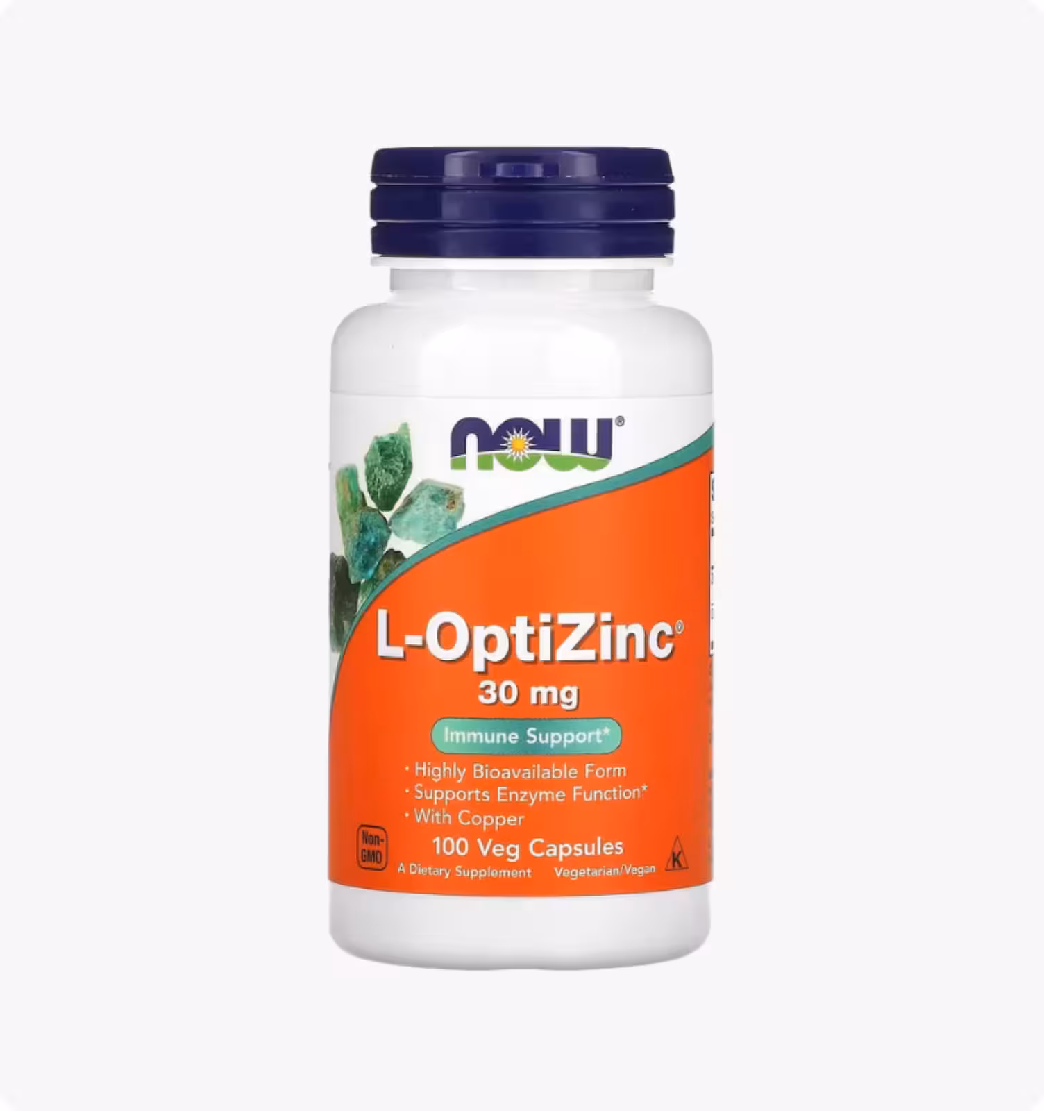 NOW Foods, L-OptiZinc, 30 мг, 100 растительных капсул