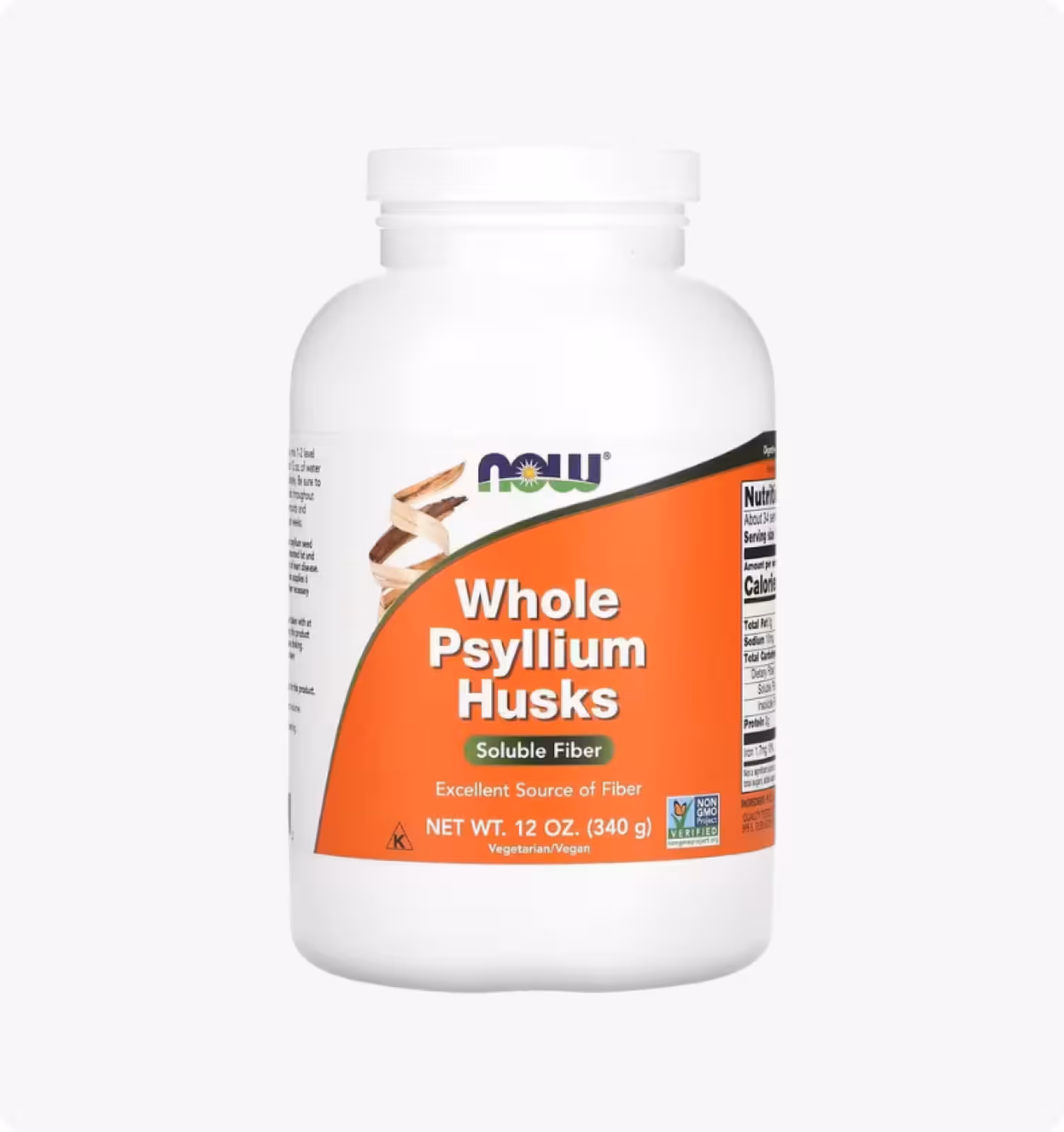 Now Foods, Цельная шелуха семян подорожника, 340 г