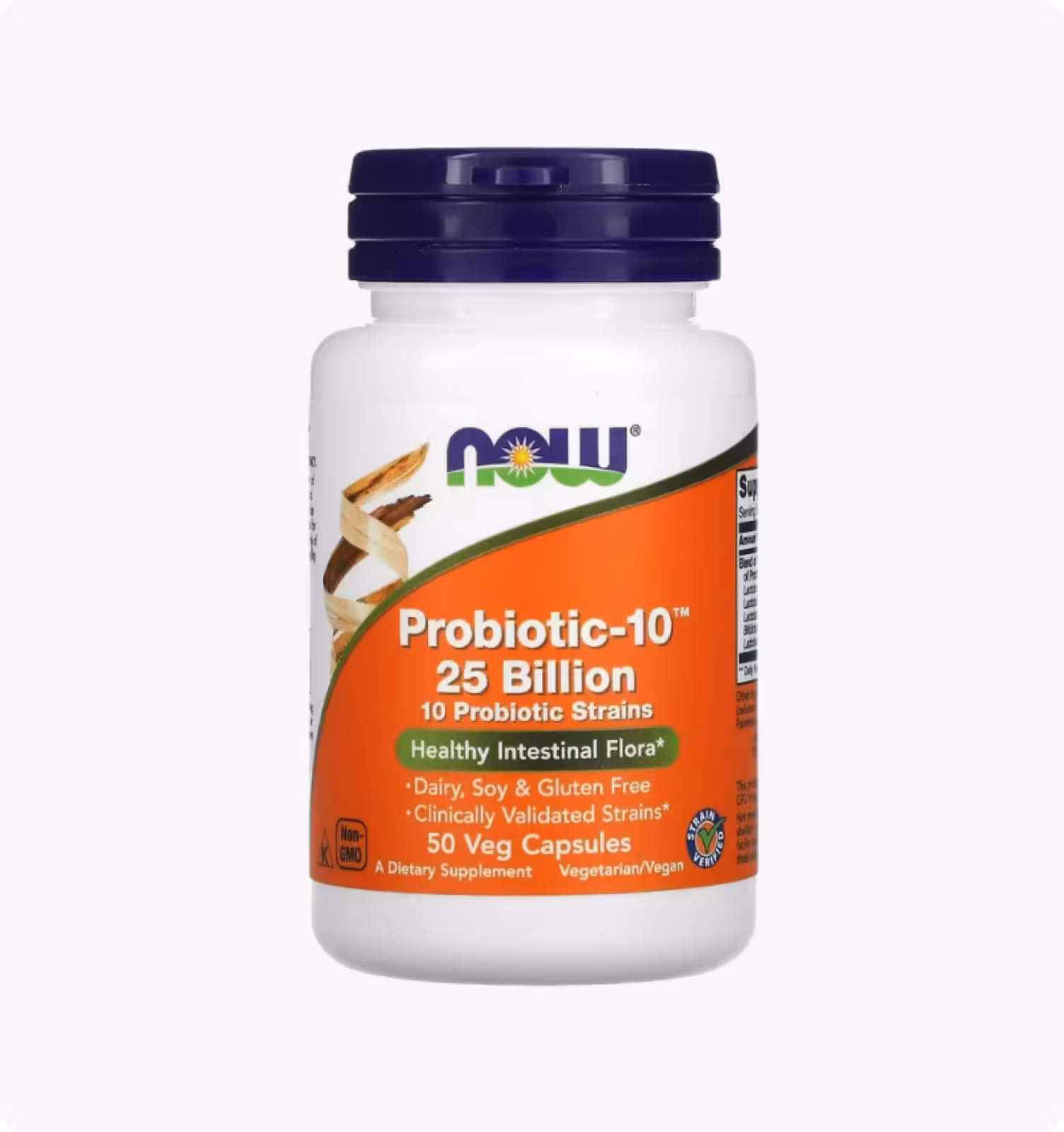 Now Foods, Probiotic-10, 25 млрд, 50 вегетарианских капсул