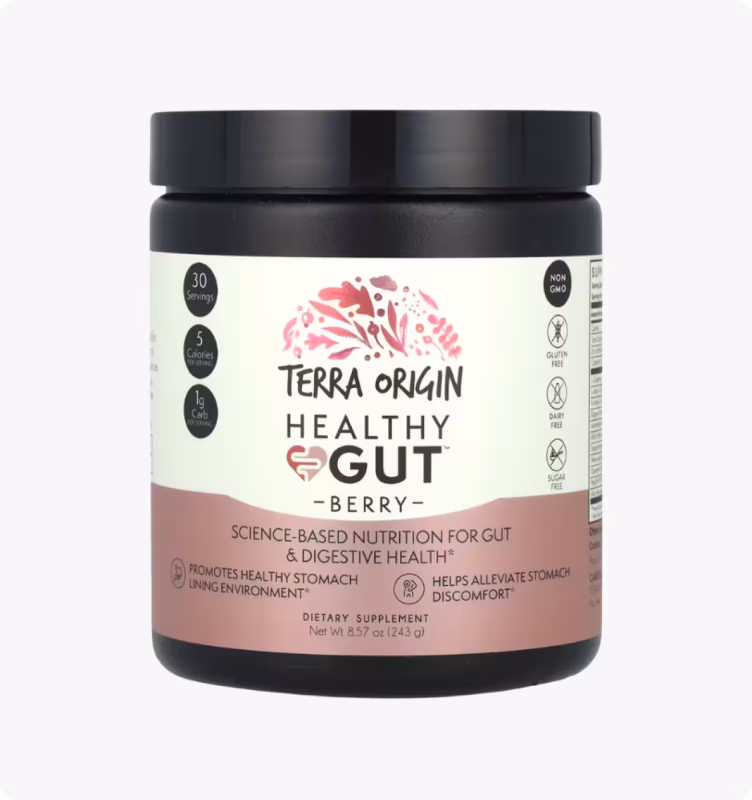 Terra Origin, Добавка для нормализации функций желудочно-кишечного тракта, вкус ягод, 243 г