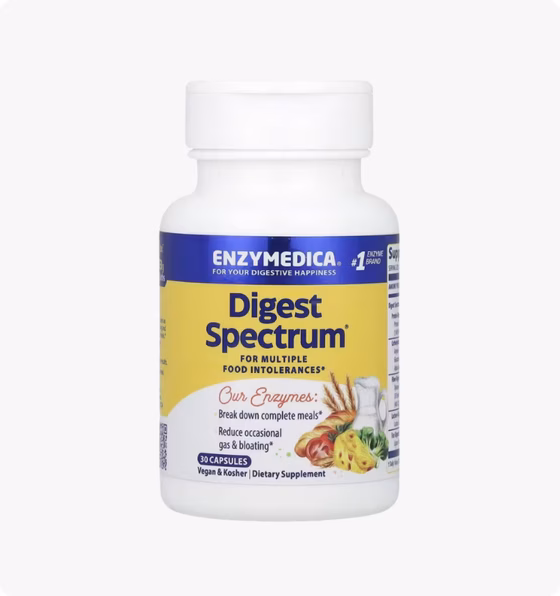 Enzymedica, Digest Spectrum, комплексное средство для пищевой непереносимости, 30 капсул