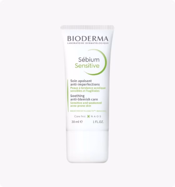 BIODERMA, Sebium Sensitive, Крем увлажняющий успокаивающий для проблемной кожи, 30 мл