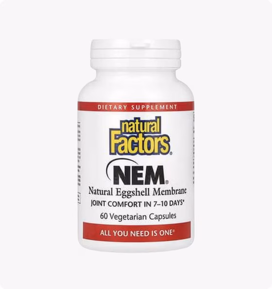 Natural Factors, NEM, натуральная оболочка из яичной скорлупы, 60 вегетарианских капсул