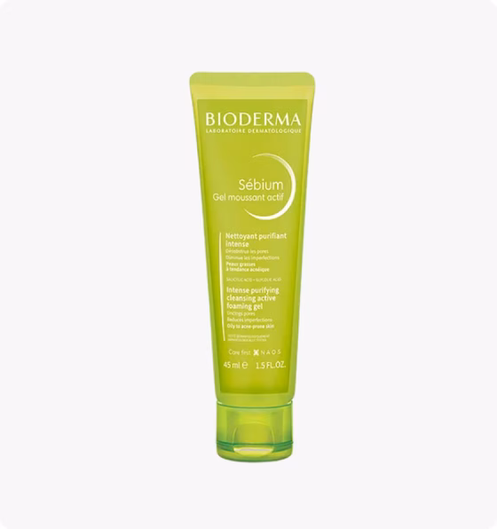Биодерма Себиум Гель Актив очищающий Bioderma Sébium Gel moussant actif 45 мл