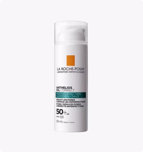 LA ROCHE-POSAY, Anthelios Oil Correct, Солнцезащитный гель-крем для ежедневного ухода, 50 мл