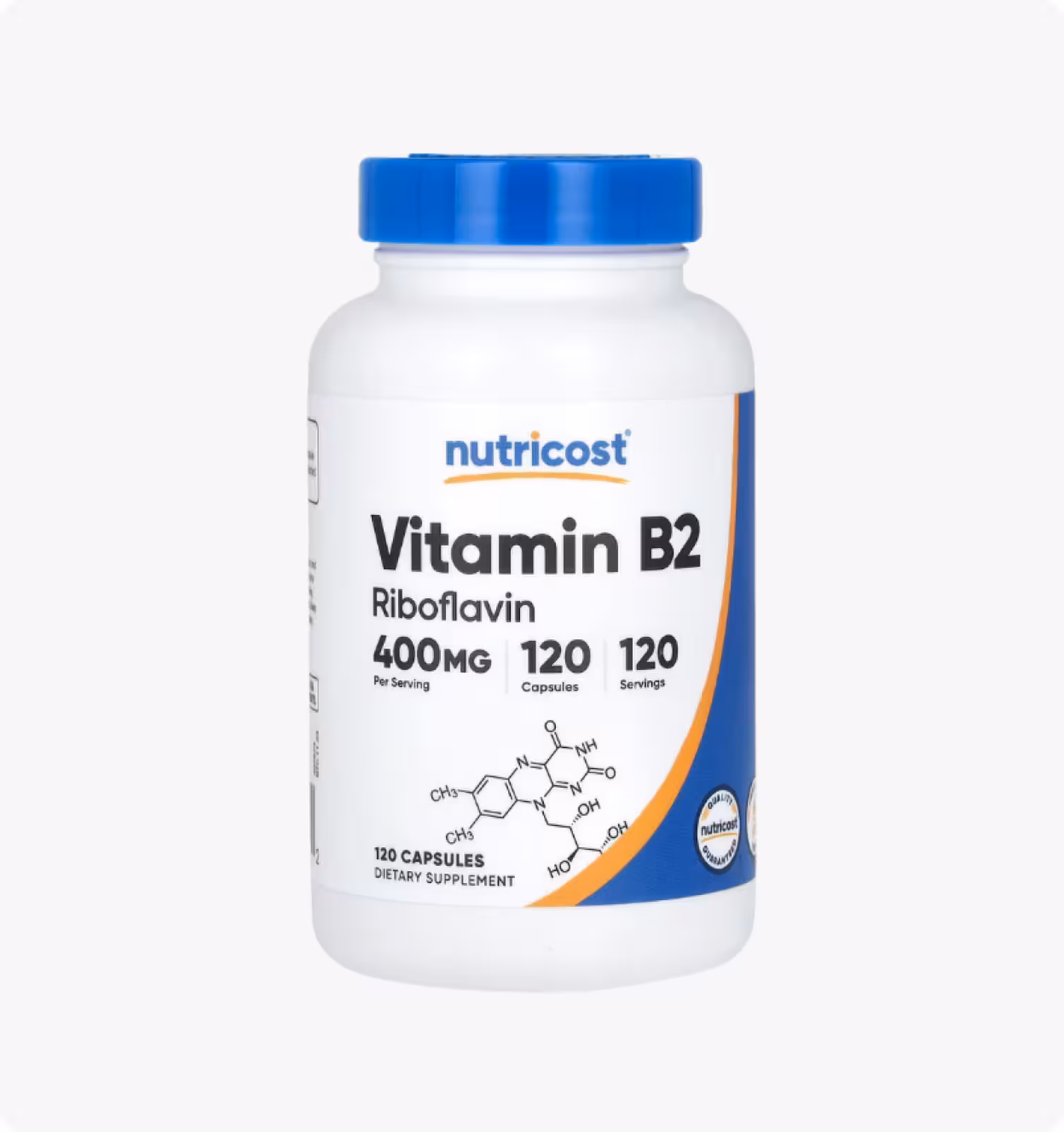 Nutricost, Витамин B2, 400 мг, 120 капсул