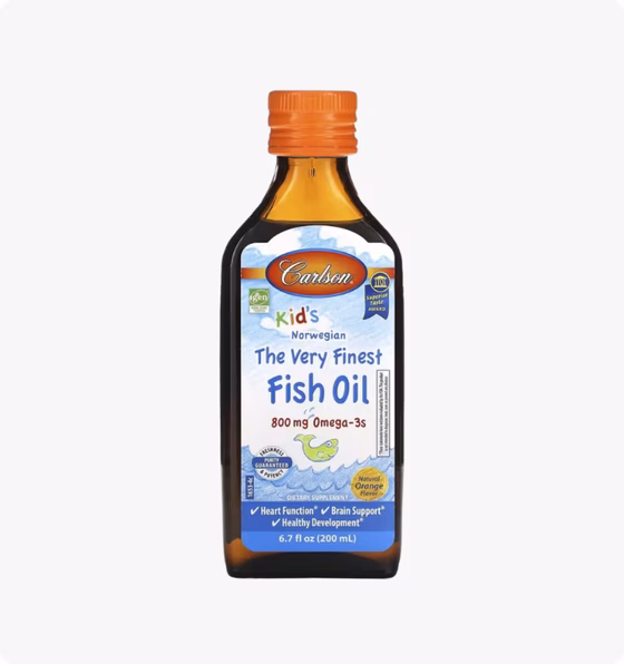 Carlson Labs, Норвежская серия для детей, Рыбий жир, апельсиновый вкус, 800 мг, 200 мл