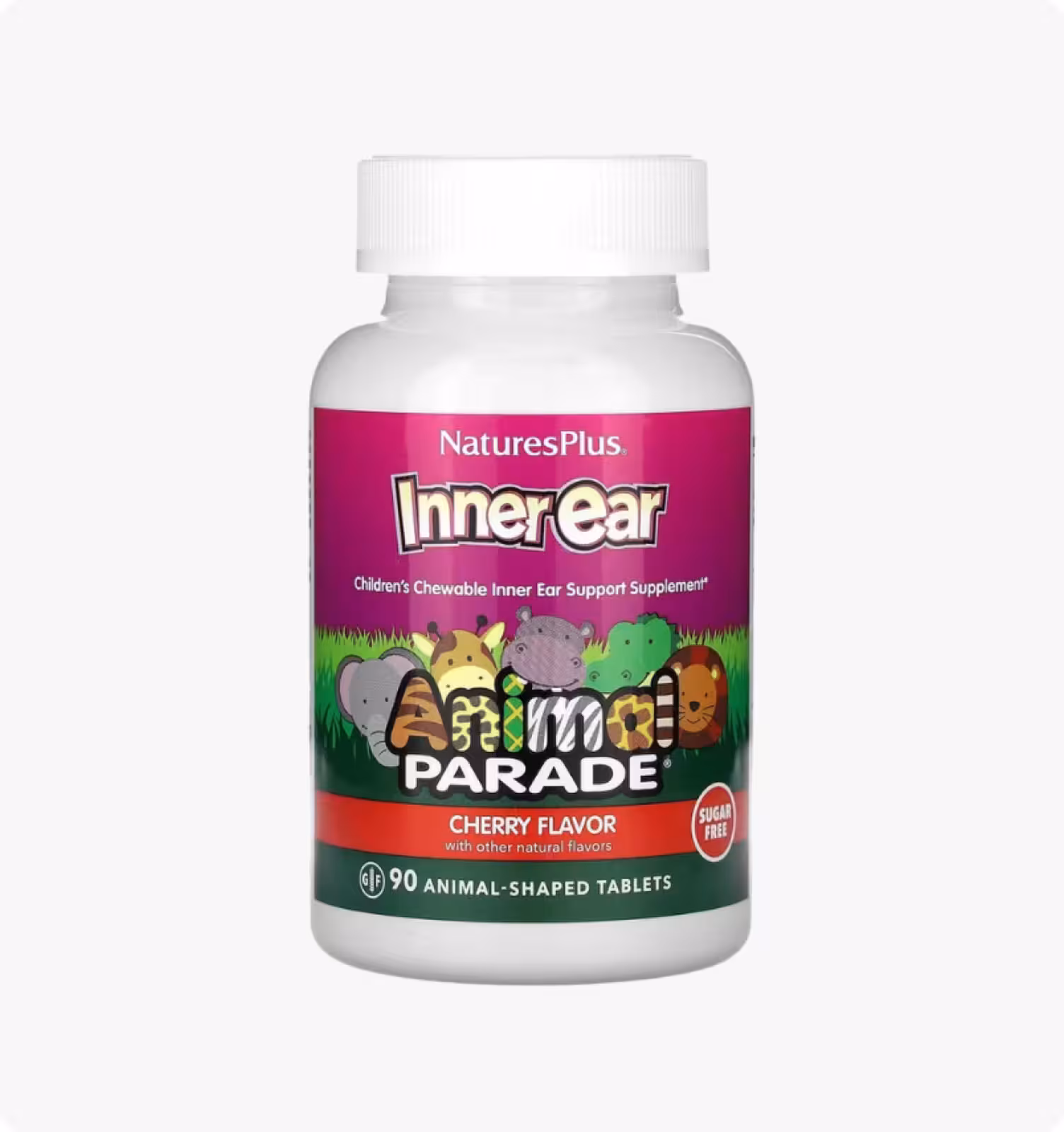 Nature's Plus, Animal Parade, Добавка для поддержания здоровья внутреннего уха у детей, 90 таблеток