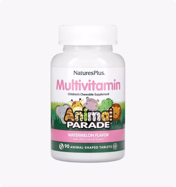 Nature's Plus, Animal Parade, Мультивитамины с микроэлементами со вкусом арбуза, 90 таблеток