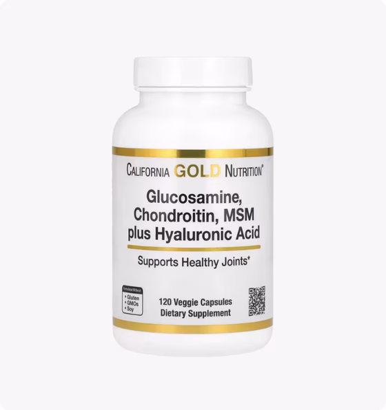 California Gold Nutrition, Глюкозамин, хондроитин и МСМ с гиалуроновой кислотой, 120 растительных ка