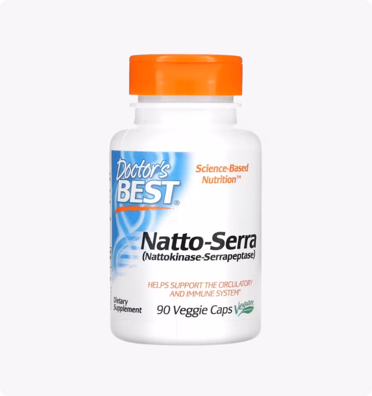 Doctor's Best, Natto-Serra, 90 капсул в растительной оболочке