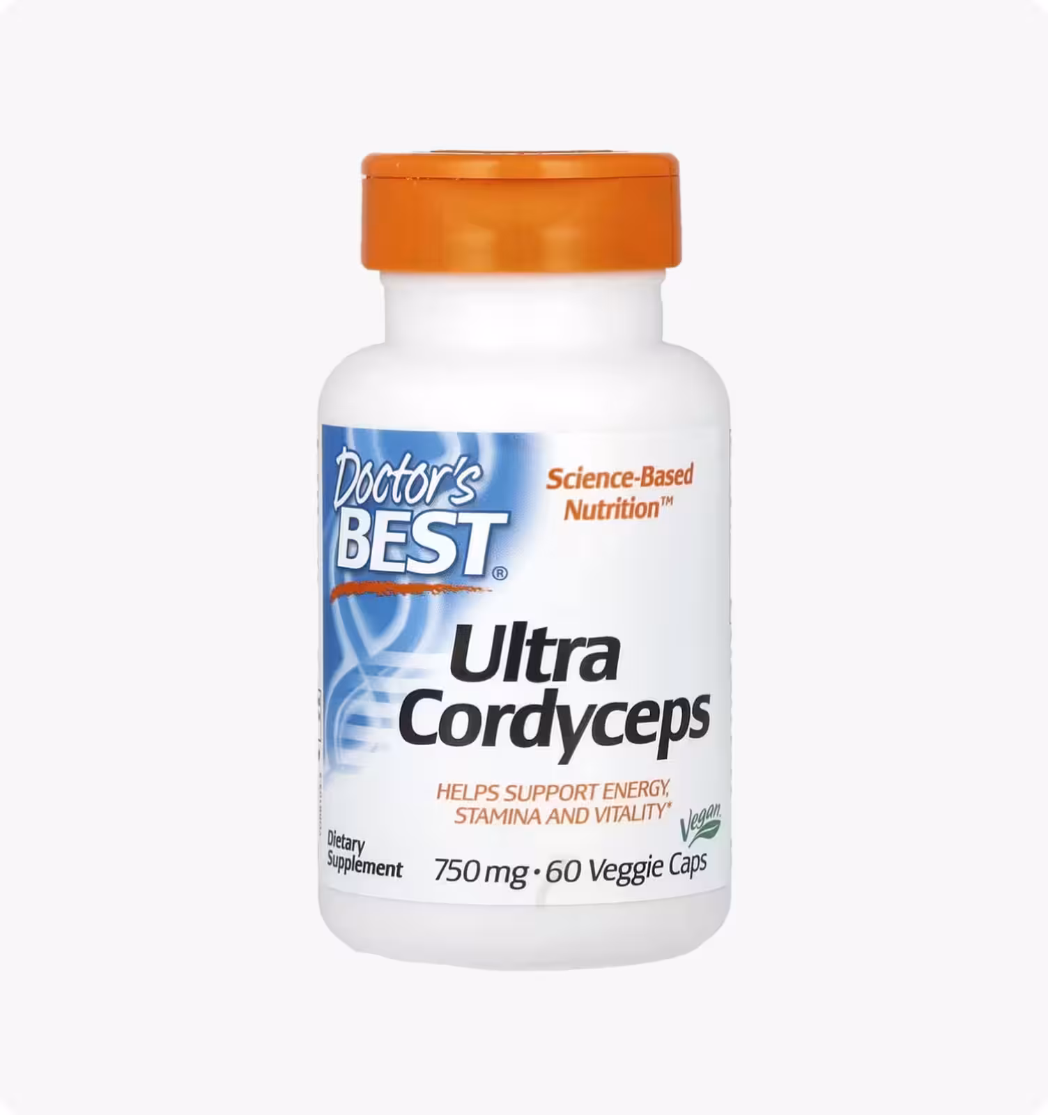 Doctor's Best, Ультра кордицепс, 750 мг, 60 вегетарианских капсул
