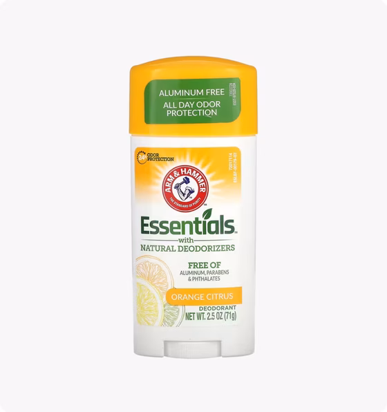 Arm & Hammer, Essentials с натуральными дезодорантами, дезодорант, апельсин и цитрус, 71 г (2,5 унци