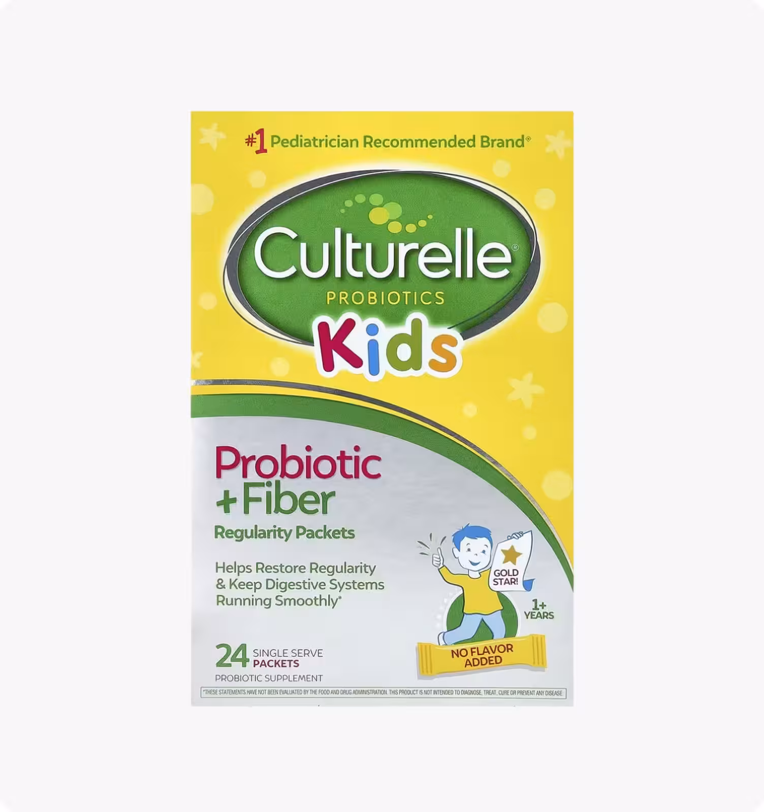 Culturelle, Kids, Пробиотик + клетчатка, для нормальной работы кишечника, для детей от 1 года, 24 по