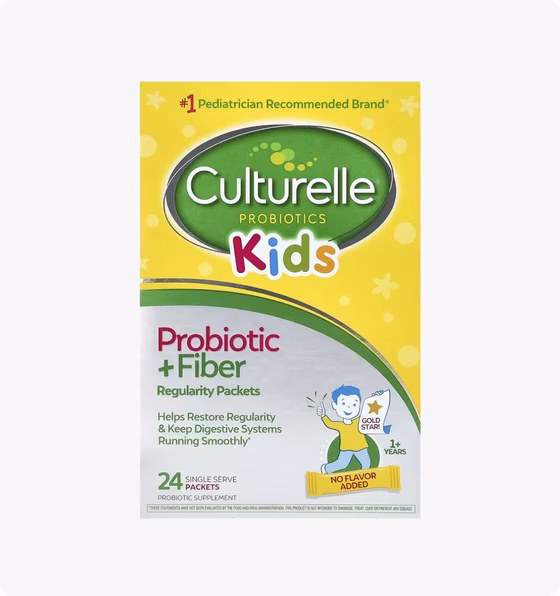 Culturelle, Kids, Пробиотик + клетчатка, для нормальной работы кишечника, для детей от 1 года, 24 по