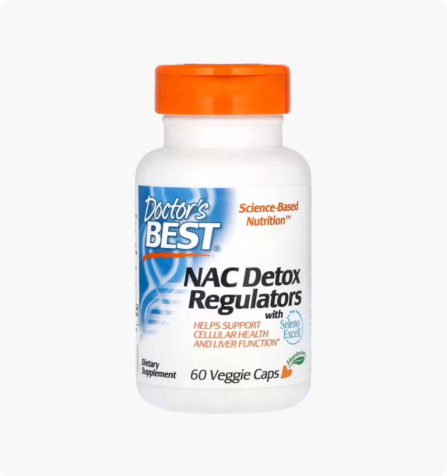 Doctor's Best, NAC регуляторы детоксикации, 60 растительных капсул