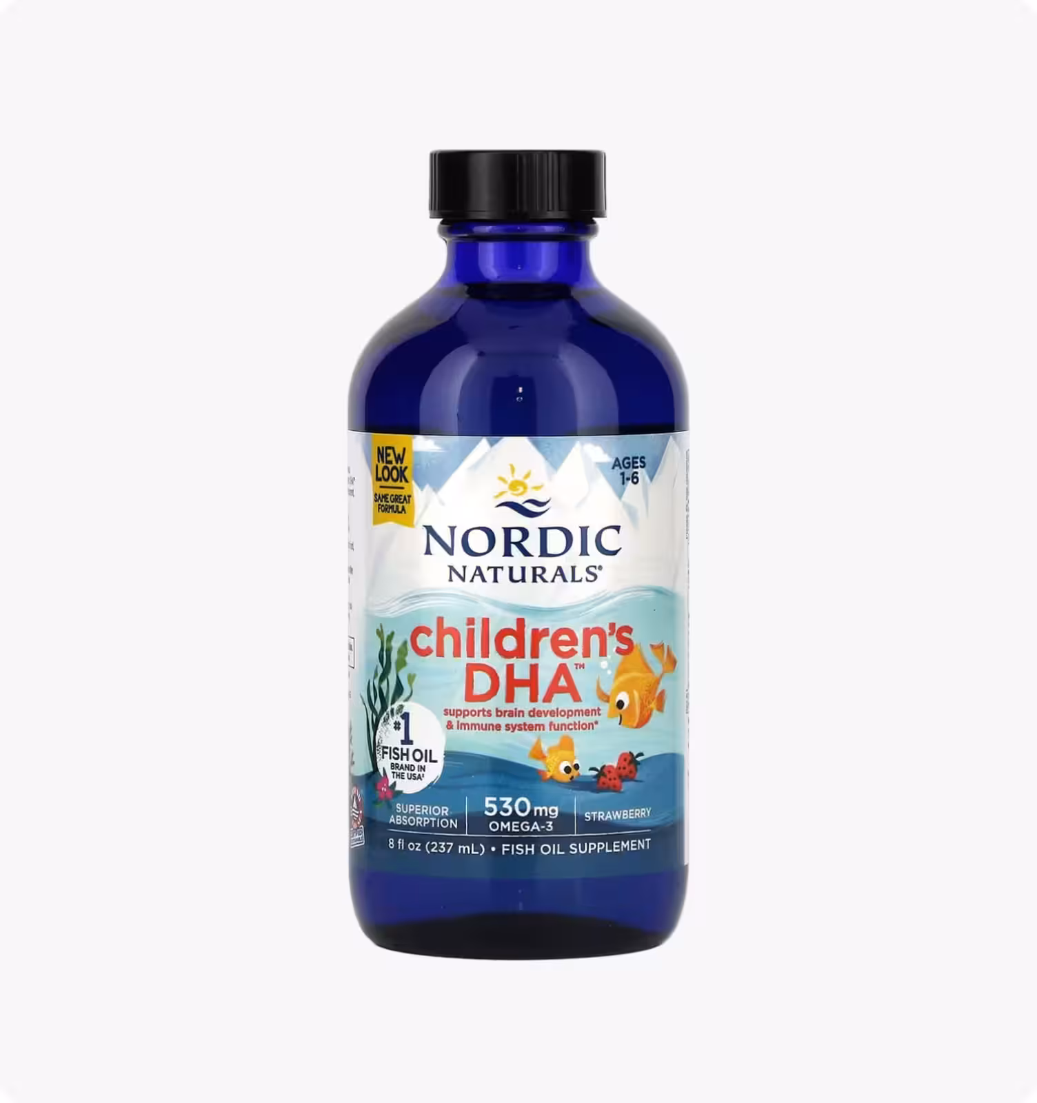 Nordic Naturals, Children's, ДГК для детей, со вкусом клубники, для детей 1–6 лет, 530 мг, 237 мл (8
