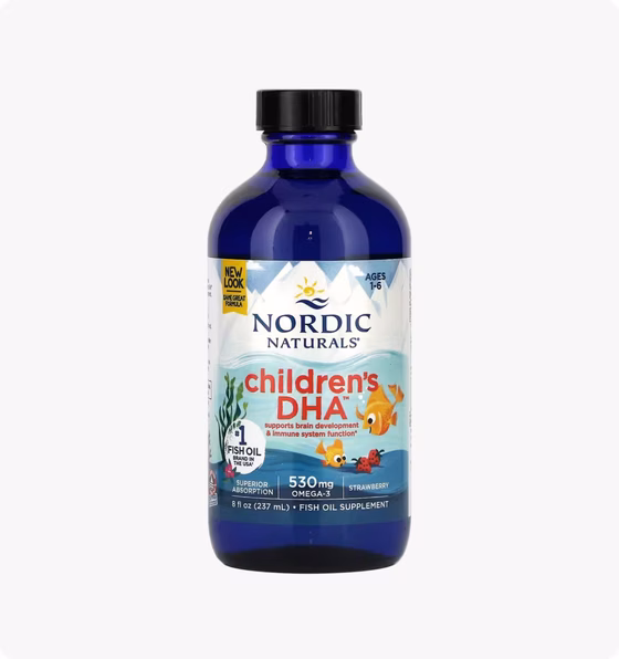Nordic Naturals, Children's, ДГК для детей, со вкусом клубники, для детей 1–6 лет, 530 мг, 237 мл (8