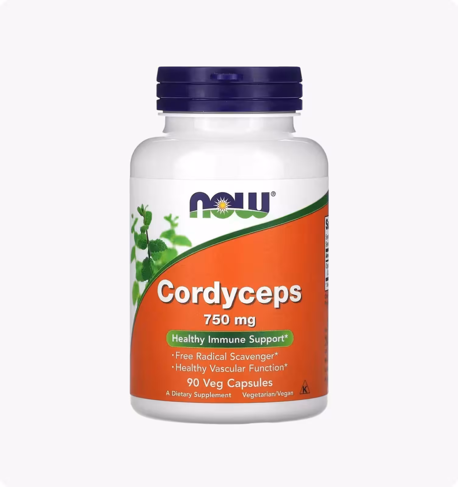 Now Foods, кордицепс, 750 мг, 90 вегетарианских капсул