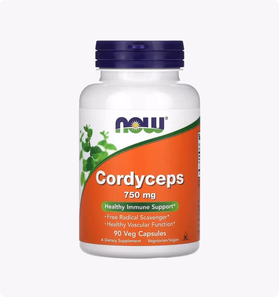 Now Foods, кордицепс, 750 мг, 90 вегетарианских капсул