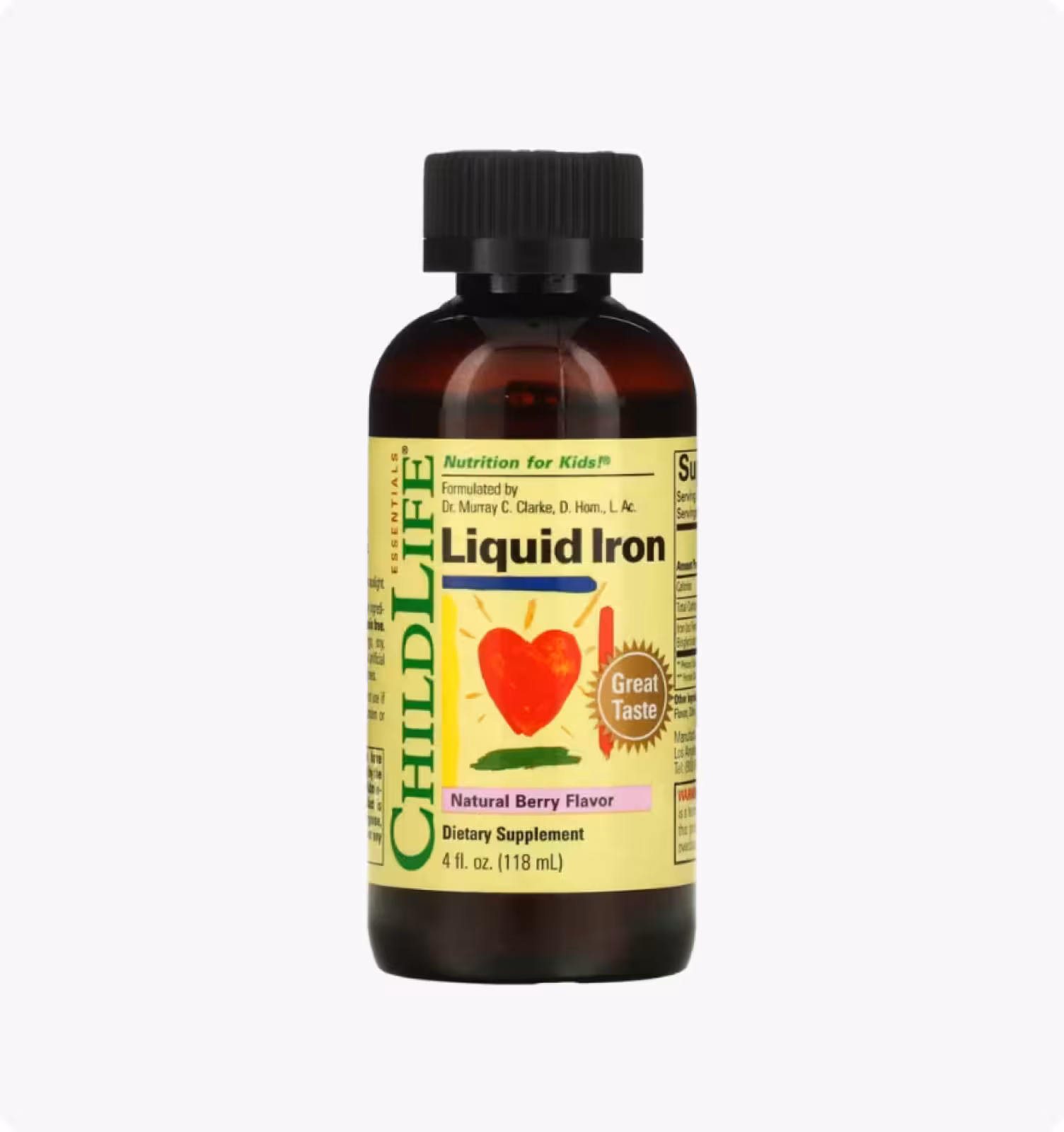 ChildLife Essentials, Liquid Iron, с натуральным ягодным вкусом, 118 мл