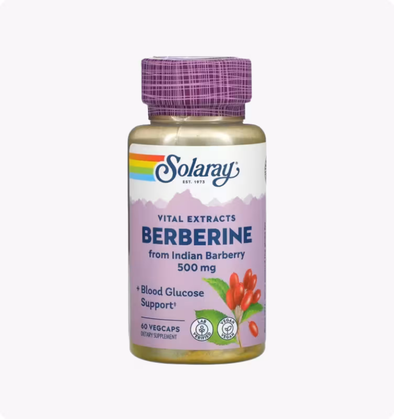Solaray, Берберин , 500mg, 60 вегетерианских капсул