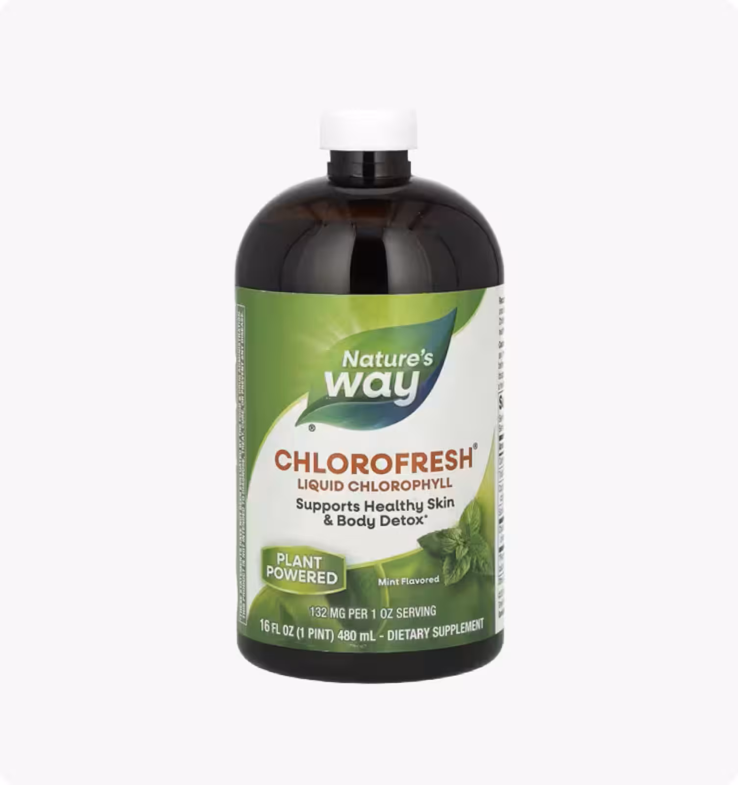 Nature's Way, Chlorofresh, жидкий хлорофилл, со вкусом мяты, 132 мг, 480 мл (16 жидк. унций) (132 мг