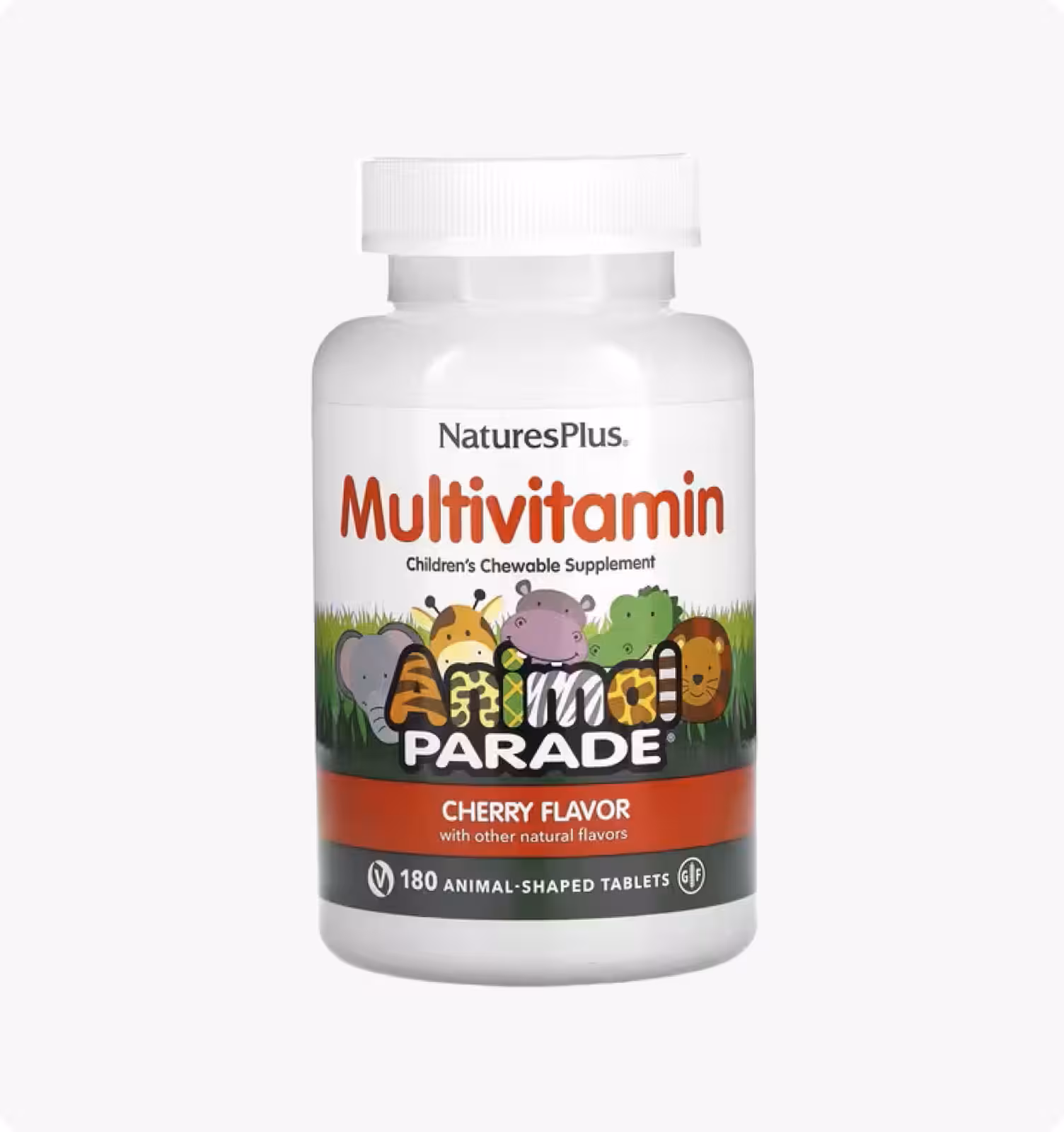 Nature's Plus, Animal Parade, Мультивитамины и минералы со вкусом вишни, 180 таблеток