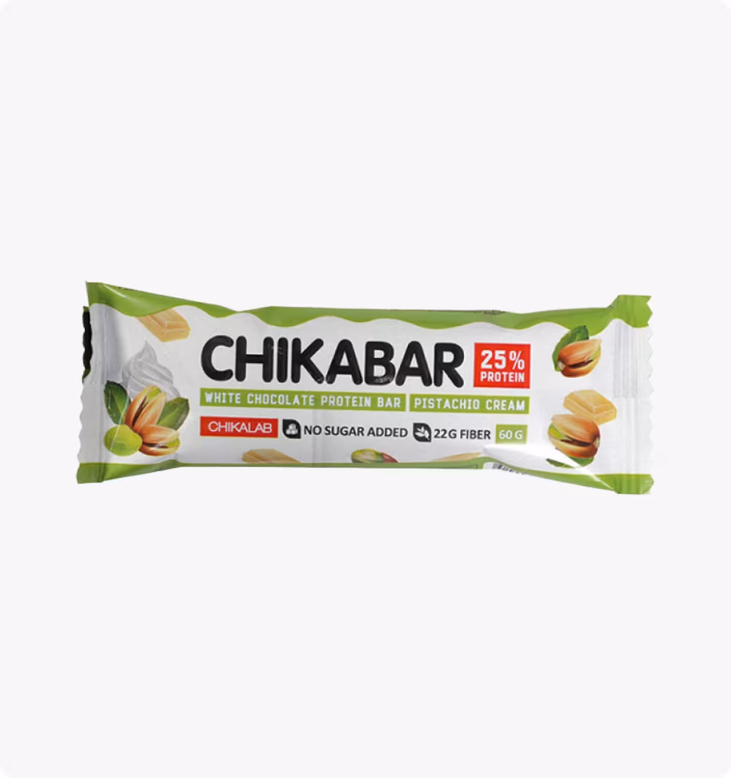 CHIKALAB,Батончик глазированный начинкой со вкусом "Фисташковый крем ", 60 гр