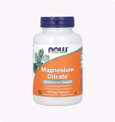 NOW Foods, цитрат магния, 120 вегетарианских капсул