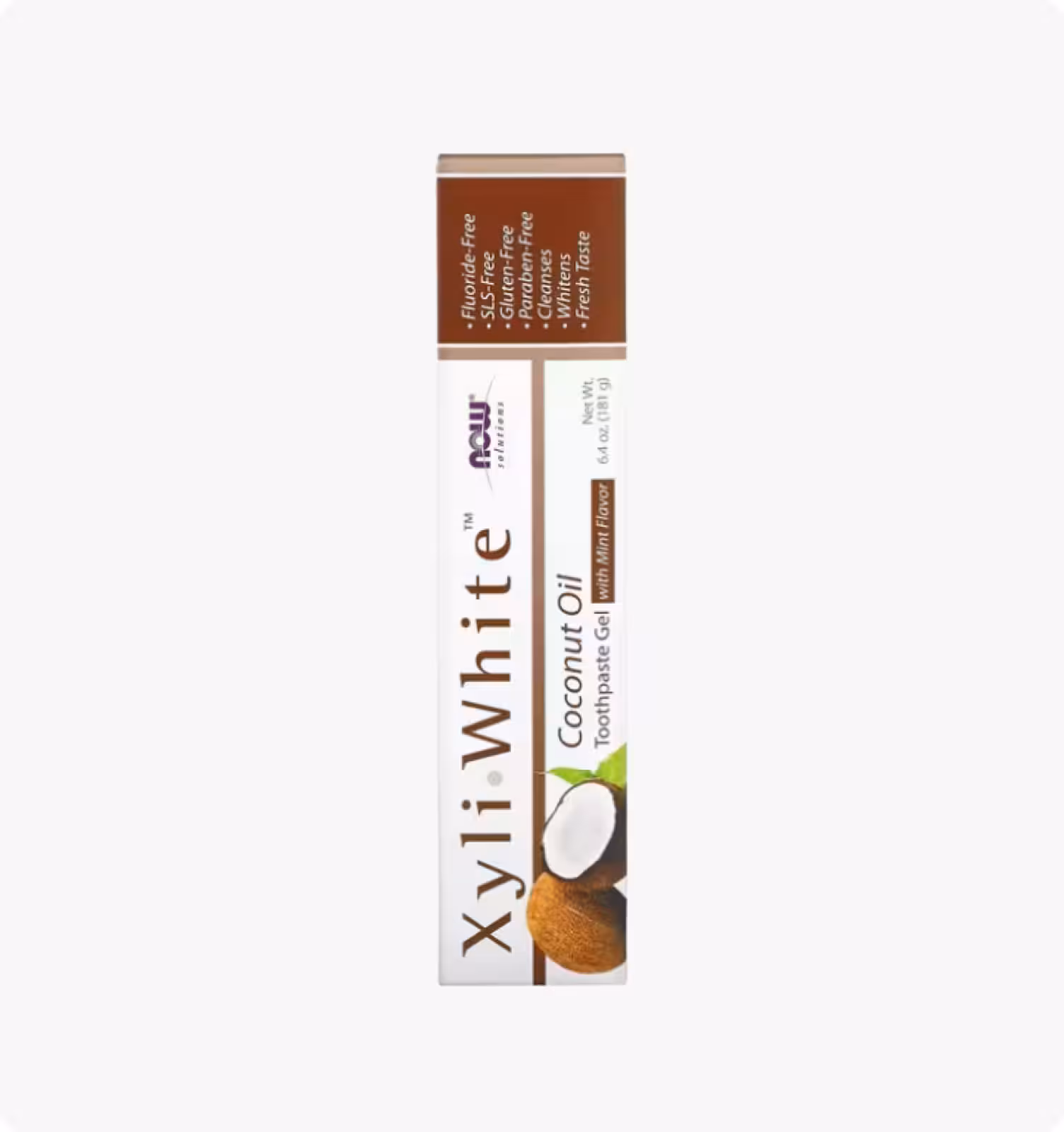 NOW Foods, Solutions, XyliWhite, зубная гель-паста с кокосовым маслом, мята, 181 г (6,4 унции)