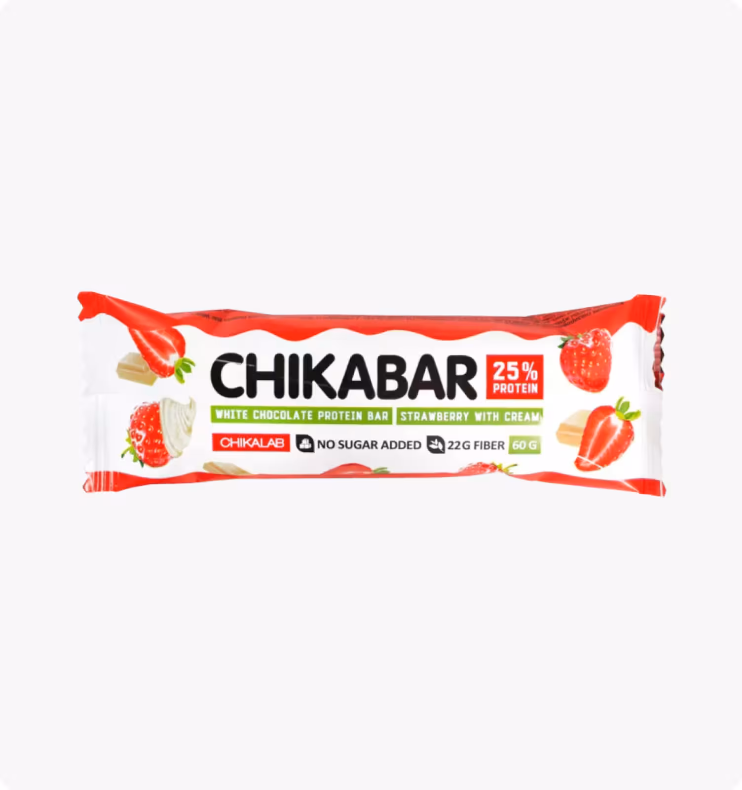 CHIKABAR, батончик  "Клубника со сливками", 60г