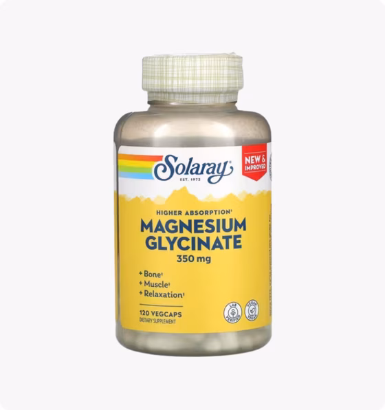 Solaray, Глицинат магния с высокой усвояемостью, 350 мг, 120 вегетарианских капсул