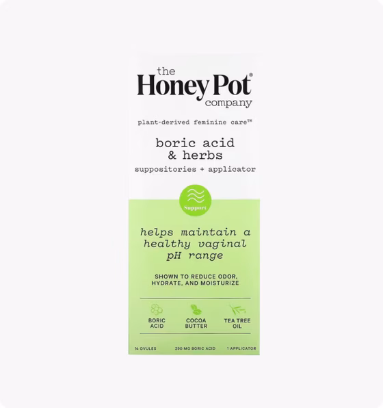 The Honey Pot Company, борная кислота и травы, свечи с аппликатором, 290 мг, 14 флаконов, 1 аппликат