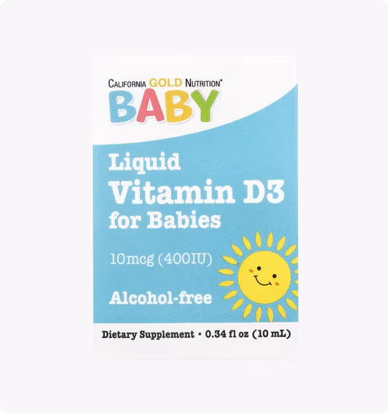 California Gold Nutrition, Витамин D3 в каплях для детей, 400 МЕ, 10 мл