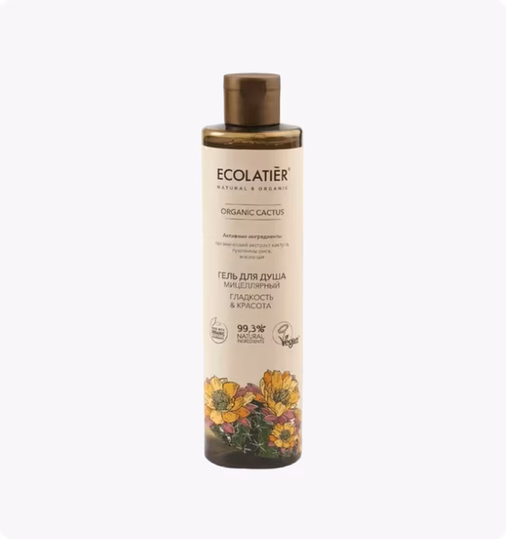 Ecolatier, Cactus, Мицеллярный Гель для душа "Гладкость & Красота", 350 мл