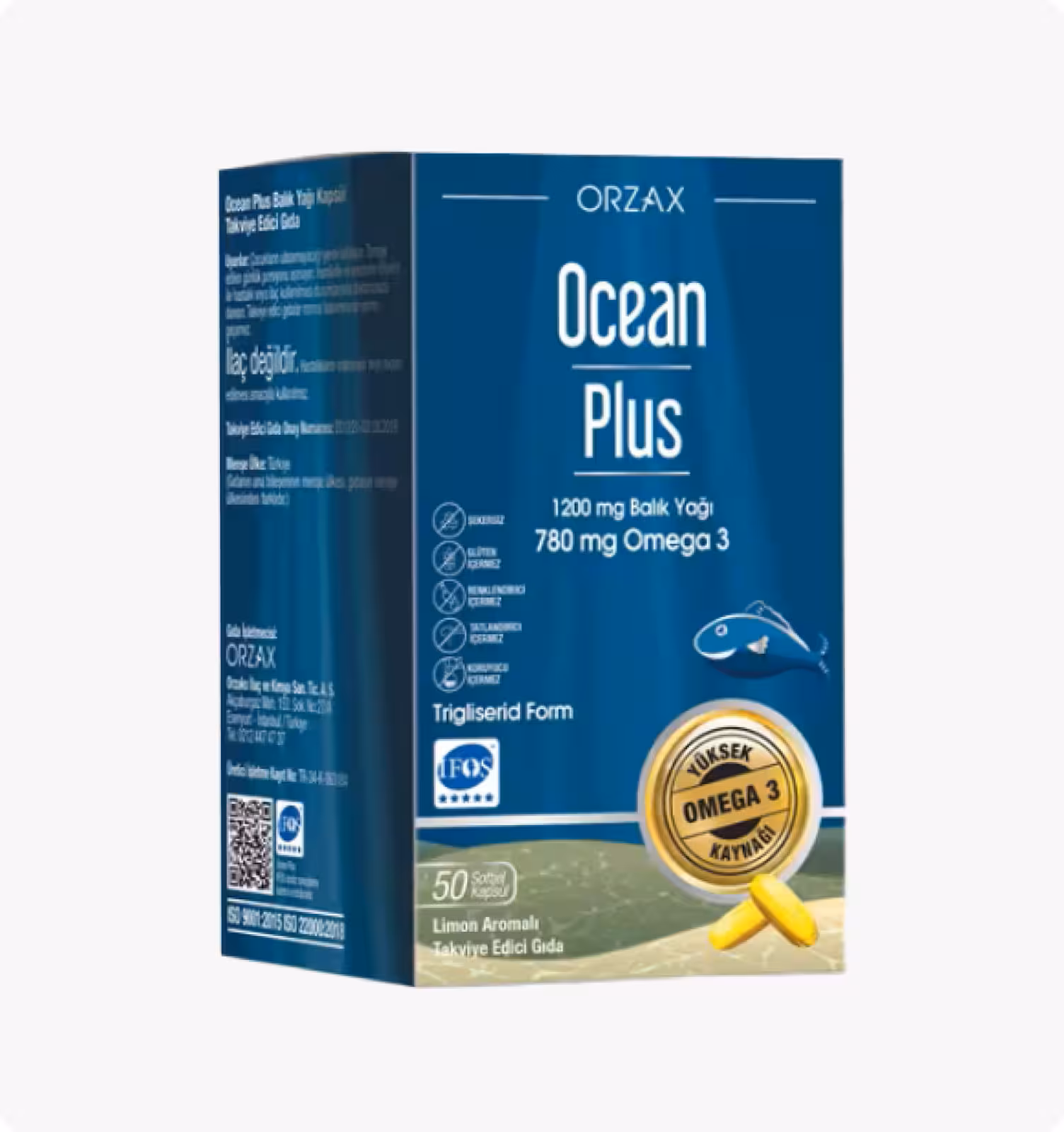 Ocean, Plus Рыбий жир, Омега -3, 50 капсул