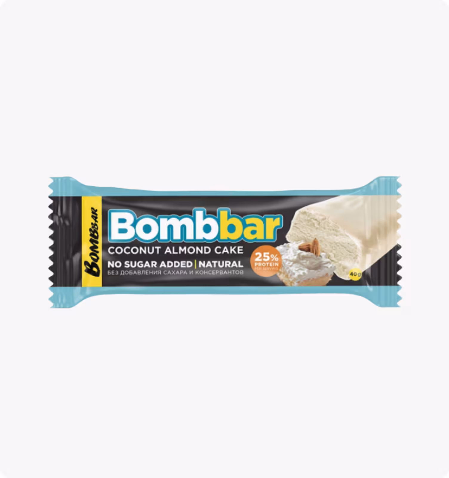 BOMBBAR, Протеиновый батончик "МИНДАЛЬНО-КОКОСОВЫЙ ТОРТ в шоколаде"40г
